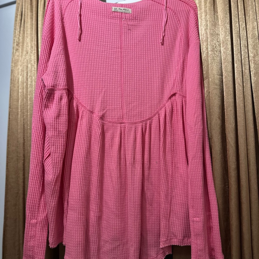 Free People Vibrant Pink Tunic Top